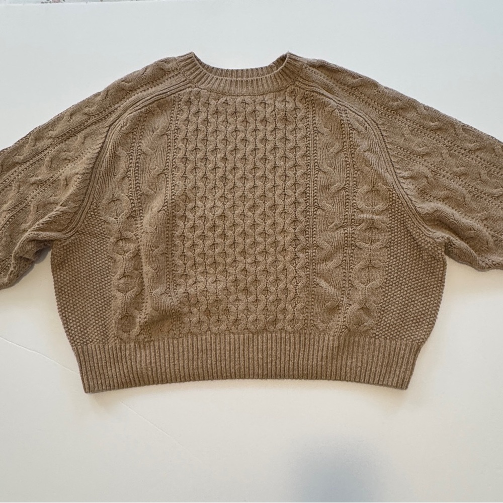 Universal Thread Cable Knit Tan Sweater